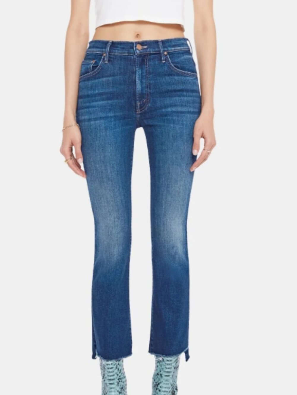 Mother the Insider Crop Step Fray in Cushing it. Size 25
